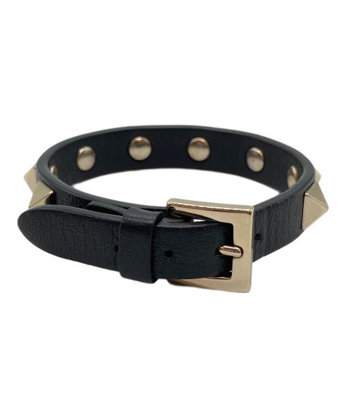 VALENTINO GARAVANI（ヴァレンティノ・ガラヴァーニ）VALENTINO GARAVANI (ヴァレンティノ・ガラヴァーニ) スタッズブレスレット ブラック×ゴールドの古着・服飾アイテム