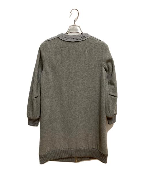 LANVIN en Bleu（ランバンオンブルー）LANVIN en Bleu (ランバンオンブルー) ノーカラーコート グレー×ベージュ サイズ:SIZE Mの古着・服飾アイテム