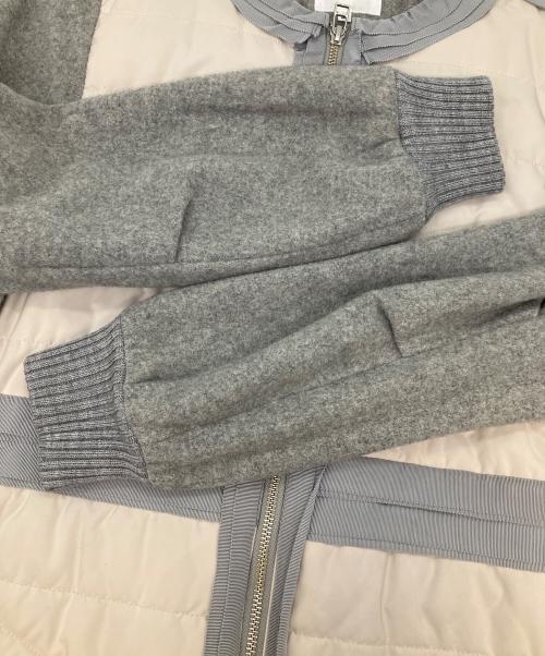 LANVIN en Bleu（ランバンオンブルー）LANVIN en Bleu (ランバンオンブルー) ノーカラーコート グレー×ベージュ サイズ:SIZE Mの古着・服飾アイテム