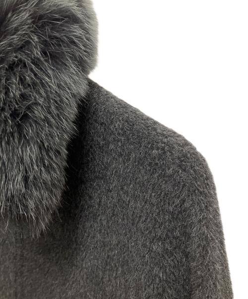 Leilian（レリアン）Leilian (レリアン) ファー付ジャケット グレー サイズ:SIZE 11の古着・服飾アイテム