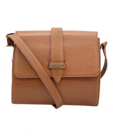 中古・古着通販】CHANEL (シャネル) レザーショルダーバッグ ブラウン
