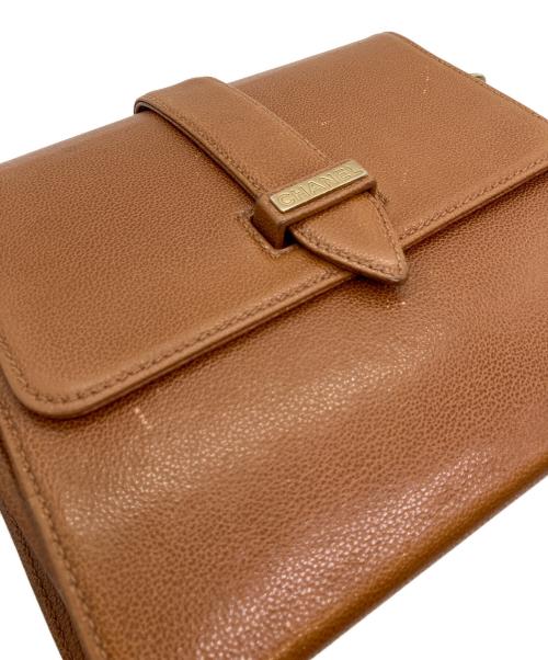 CHANEL（シャネル）CHANEL (シャネル) レザーショルダーバッグ ブラウンの古着・服飾アイテム