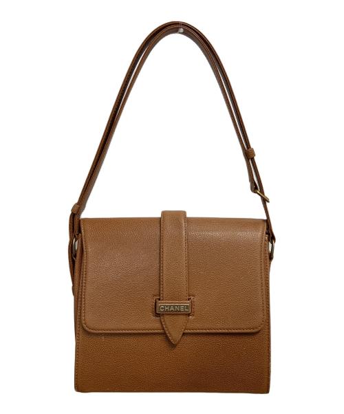 CHANEL（シャネル）CHANEL (シャネル) レザーショルダーバッグ ブラウンの古着・服飾アイテム