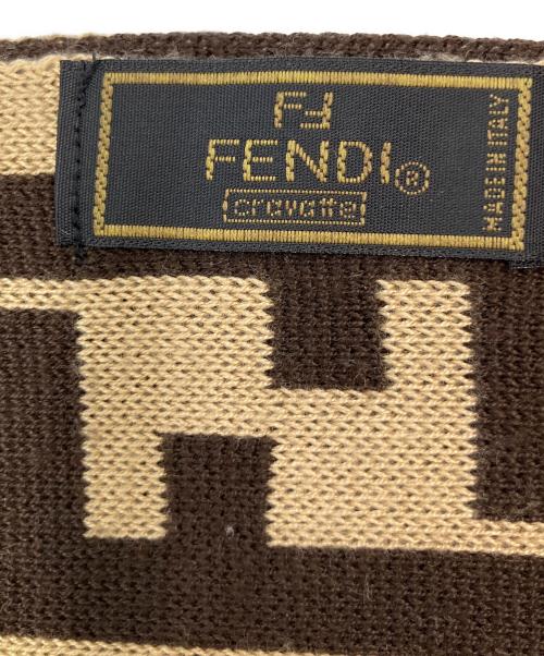 FENDI（フェンディ）FENDI (フェンディ) ズッカ柄マフラー ベージュ×ブラウンの古着・服飾アイテム