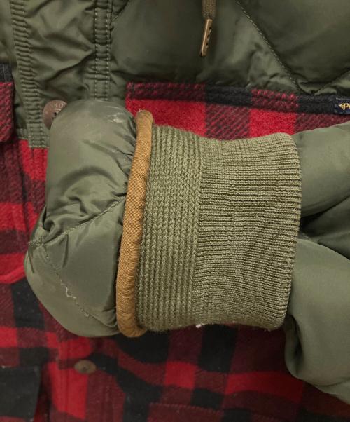 POLO RALPH LAUREN（ポロ・ラルフローレン）POLO RALPH LAUREN (ポロ・ラルフローレン) キルティング切替ジャケット レッド×グリーン サイズ:SIZE Sの古着・服飾アイテム