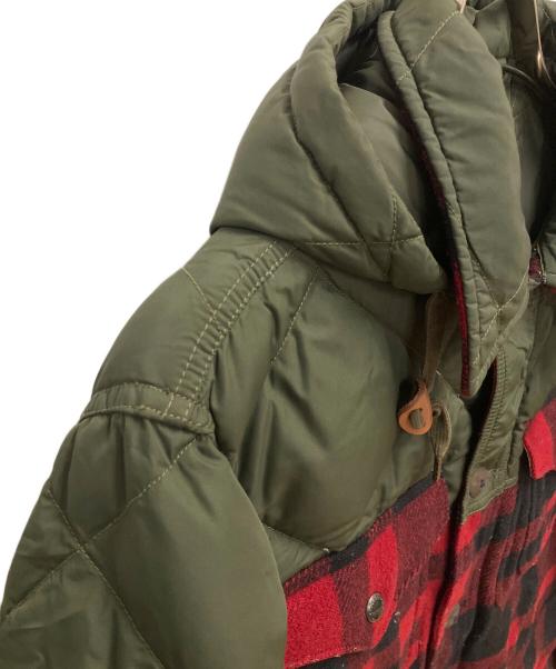 POLO RALPH LAUREN（ポロ・ラルフローレン）POLO RALPH LAUREN (ポロ・ラルフローレン) キルティング切替ジャケット レッド×グリーン サイズ:SIZE Sの古着・服飾アイテム