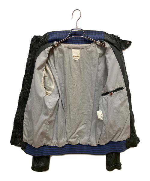 DIESEL（ディーゼル）DIESEL (ディーゼル) レザージャケット ブラック サイズ:SIZE Mの古着・服飾アイテム