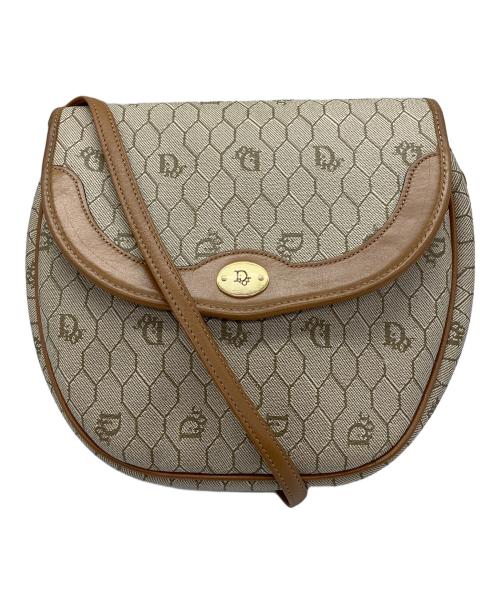 Christian Dior（クリスチャン ディオール）Christian Dior (クリスチャン ディオール) ハニカム柄ショルダーバッグ ベージュ×ブラウンの古着・服飾アイテム