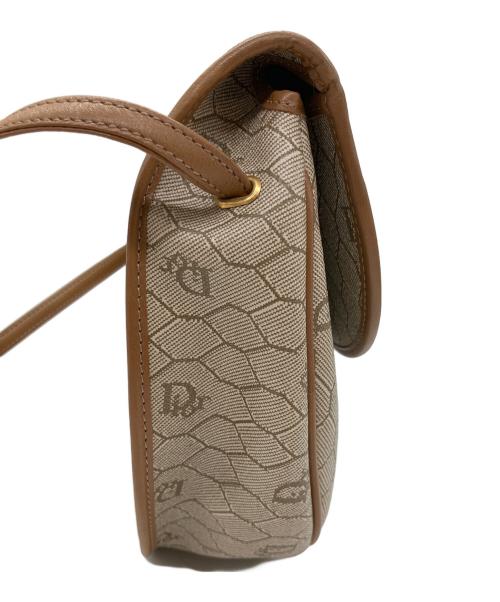Christian Dior（クリスチャン ディオール）Christian Dior (クリスチャン ディオール) ハニカム柄ショルダーバッグ ベージュ×ブラウンの古着・服飾アイテム