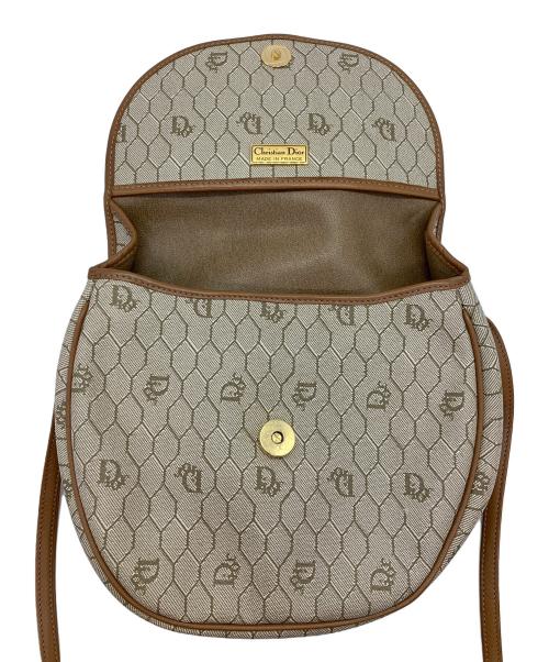 Christian Dior（クリスチャン ディオール）Christian Dior (クリスチャン ディオール) ハニカム柄ショルダーバッグ ベージュ×ブラウンの古着・服飾アイテム