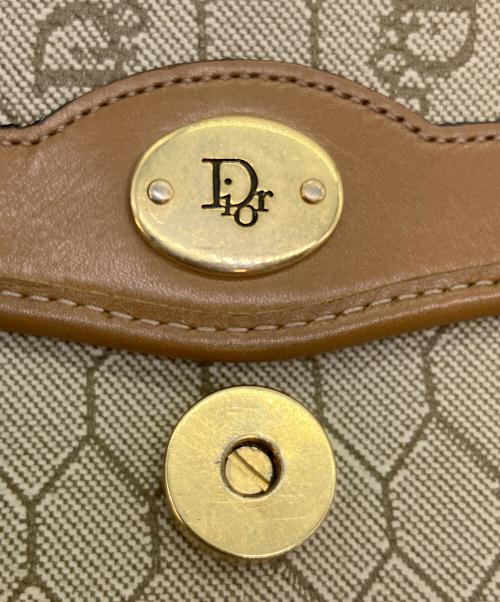 Christian Dior（クリスチャン ディオール）Christian Dior (クリスチャン ディオール) ハニカム柄ショルダーバッグ ベージュ×ブラウンの古着・服飾アイテム