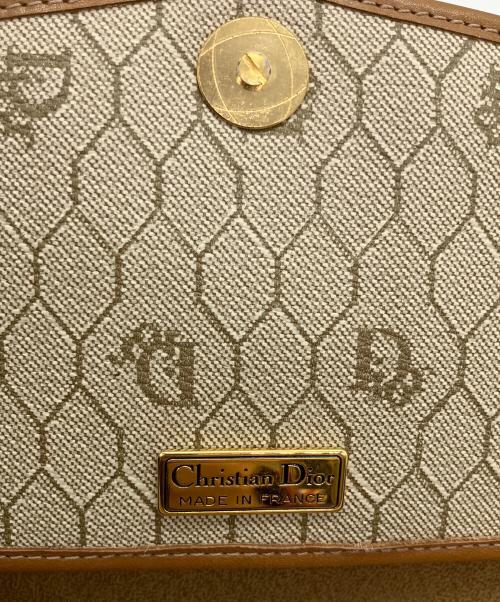 Christian Dior（クリスチャン ディオール）Christian Dior (クリスチャン ディオール) ハニカム柄ショルダーバッグ ベージュ×ブラウンの古着・服飾アイテム