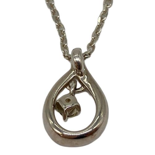 4℃（ヨンドシー）4℃ (ヨンドシー) エターナルシルバーネックレス シルバー×グリーンの古着・服飾アイテム