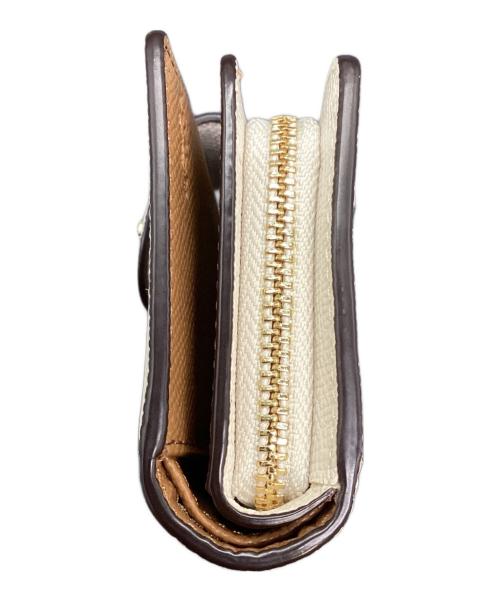 COACH（コーチ）COACH (コーチ) ミディアム コーナー ジップ ウォレット 2つ折り財布 ホワイトの古着・服飾アイテム