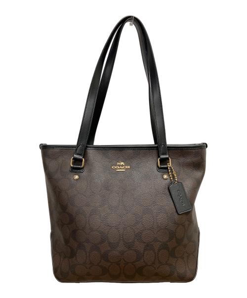 COACH（コーチ）COACH (コーチ) シグネチャー　トートバッグ ブラウンの古着・服飾アイテム