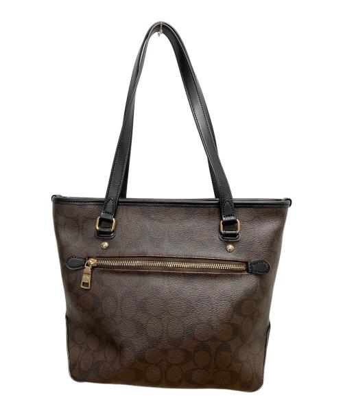 COACH（コーチ）COACH (コーチ) シグネチャー　トートバッグ ブラウンの古着・服飾アイテム