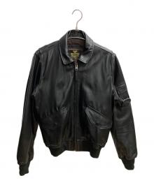 HOUSTON（ヒューストン）の古着「SHEEP LEATHER CWU45P FLIGHT JACKET レザージャケット」｜ブラック