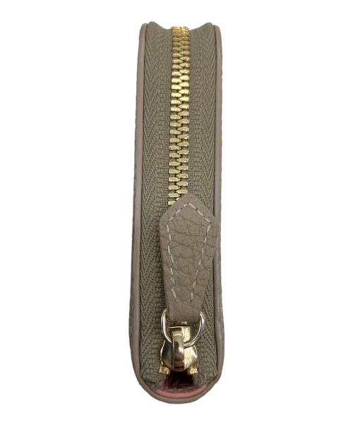 bonaventura（ボナベンチュラ）bonaventura (ボナベンチュラ) ミディアムジップ ウォレット ラウンドファスナー財布 ベージュの古着・服飾アイテム