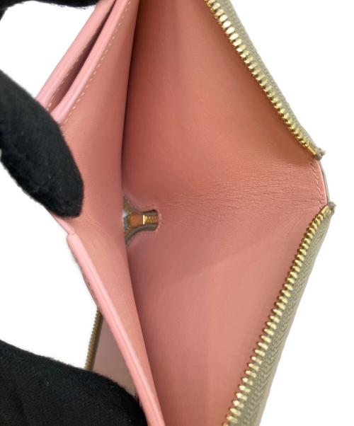 bonaventura（ボナベンチュラ）bonaventura (ボナベンチュラ) ミディアムジップ ウォレット ラウンドファスナー財布 ベージュの古着・服飾アイテム