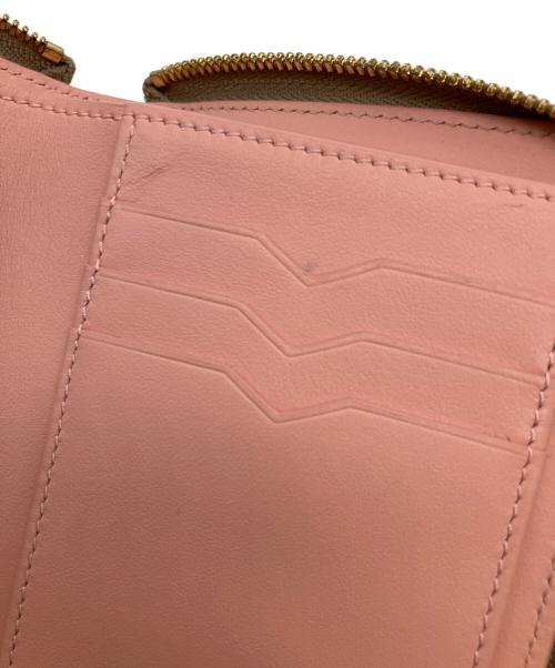 bonaventura（ボナベンチュラ）bonaventura (ボナベンチュラ) ミディアムジップ ウォレット ラウンドファスナー財布 ベージュの古着・服飾アイテム