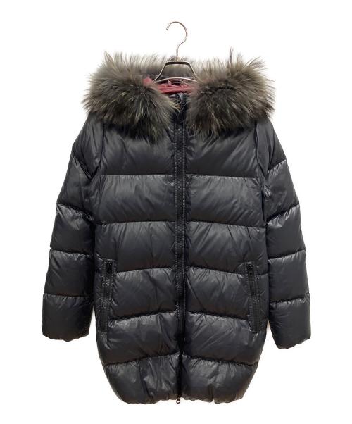 DUVETICA（デュベティカ）DUVETICA (デュベティカ) ファー付ダウンジャケット ブラック×レッド サイズ:SIZE 42の古着・服飾アイテム