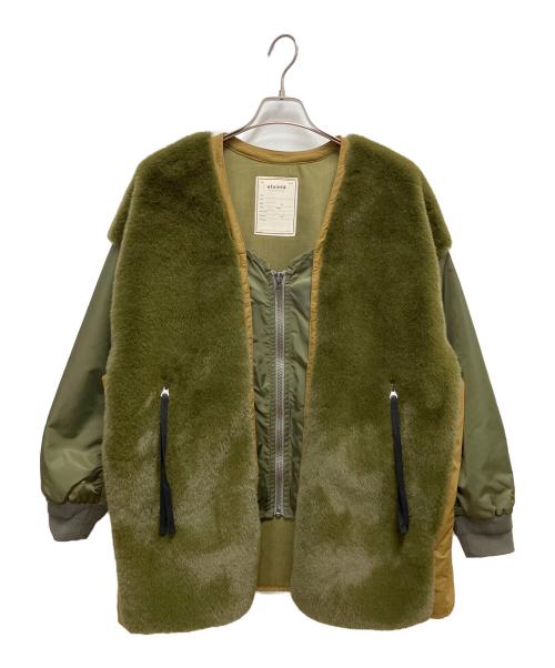 CIAOPANIC TYPY（チャオパニックティピー）CIAOPANIC TYPY (チャオパニックティピー) ファー切替ジャケット オリーブ サイズ:SIZE 1の古着・服飾アイテム