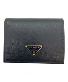 PRADA（プラダ）の古着「SAFFIANO METAL 2つ折り財布」｜ブラック