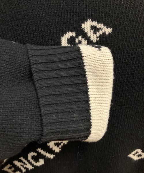 BALENCIAGA（バレンシアガ）BALENCIAGA (バレンシアガ) Allover Logo Crewneck Knit ブラック サイズ:SIZE　Lの古着・服飾アイテム
