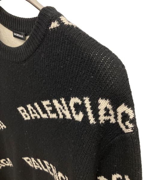 BALENCIAGA（バレンシアガ）BALENCIAGA (バレンシアガ) Allover Logo Crewneck Knit ブラック サイズ:SIZE　Lの古着・服飾アイテム