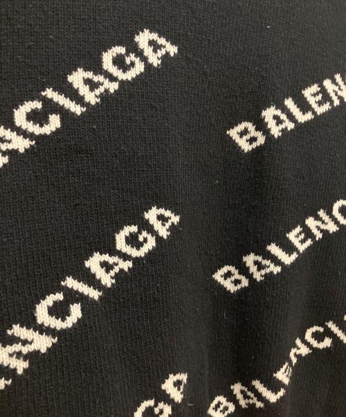 BALENCIAGA（バレンシアガ）BALENCIAGA (バレンシアガ) Allover Logo Crewneck Knit ブラック サイズ:SIZE　Lの古着・服飾アイテム