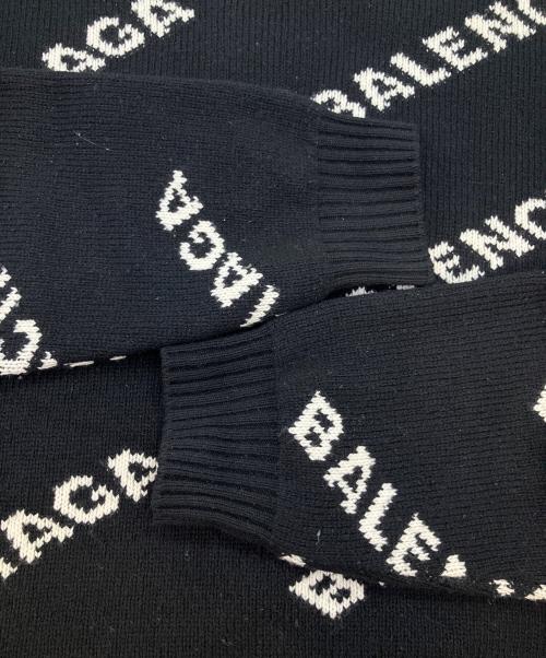 BALENCIAGA（バレンシアガ）BALENCIAGA (バレンシアガ) Allover Logo Crewneck Knit ブラック サイズ:SIZE　Lの古着・服飾アイテム