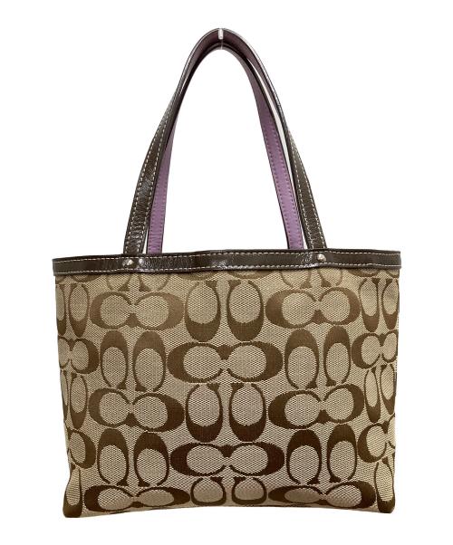COACH（コーチ）COACH (コーチ) シグネチャー ミニ トートバッグ ベージュの古着・服飾アイテム