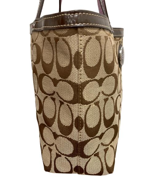 COACH（コーチ）COACH (コーチ) シグネチャー ミニ トートバッグ ベージュの古着・服飾アイテム