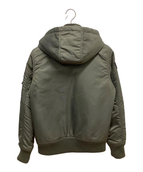 ALPHA（アルファ）ALPHA (アルファ) フーデッドリブジャケット MA-1 フライトジャケット グリーン サイズ:SIZE Mの古着・服飾アイテム