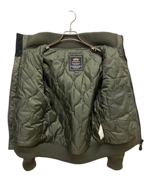 ALPHA（アルファ）ALPHA (アルファ) フーデッドリブジャケット MA-1 フライトジャケット グリーン サイズ:SIZE Mの古着・服飾アイテム