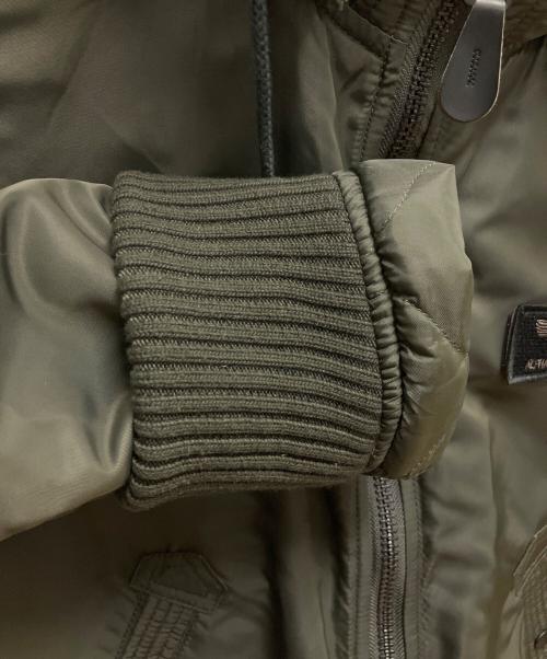 ALPHA（アルファ）ALPHA (アルファ) フーデッドリブジャケット MA-1 フライトジャケット グリーン サイズ:SIZE Mの古着・服飾アイテム