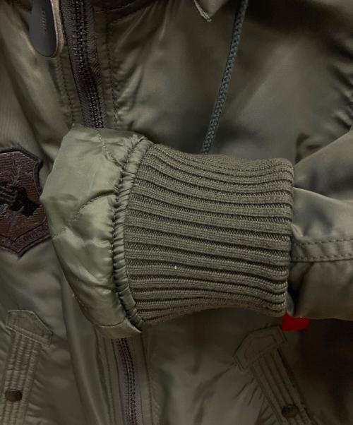 ALPHA（アルファ）ALPHA (アルファ) フーデッドリブジャケット MA-1 フライトジャケット グリーン サイズ:SIZE Mの古着・服飾アイテム