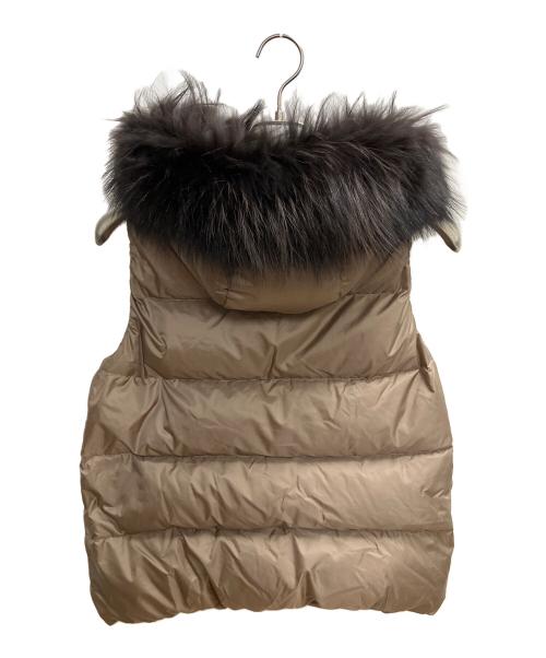 nano・universe（ナノ・ユニバース）nano・universe (ナノ・ユニバース) 西川ダウン (ニシカワダウン) ファー付きダウンベスト ブラウン サイズ:SIZE Mの古着・服飾アイテム