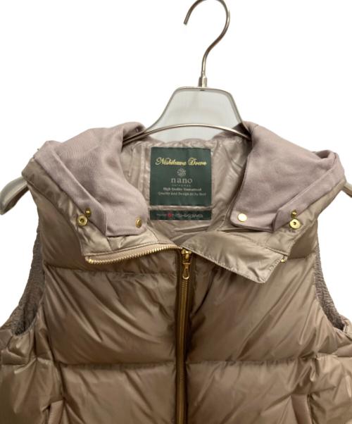 nano・universe（ナノ・ユニバース）nano・universe (ナノ・ユニバース) 西川ダウン (ニシカワダウン) ファー付きダウンベスト ブラウン サイズ:SIZE Mの古着・服飾アイテム
