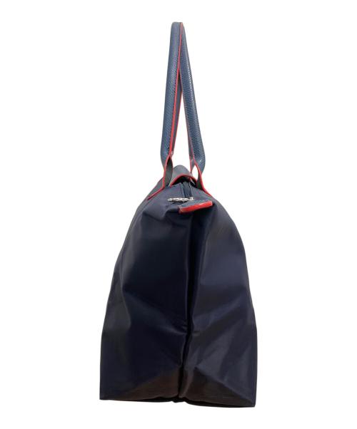LONGCHAMP（ロンシャン）LONGCHAMP (ロンシャン) ル・プリアージュ クラブ　ハンドバッグ ネイビー×レッドの古着・服飾アイテム