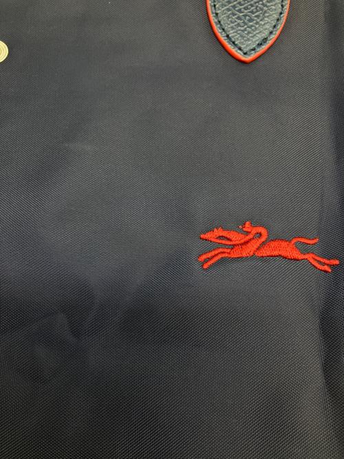 LONGCHAMP（ロンシャン）LONGCHAMP (ロンシャン) ル・プリアージュ クラブ　ハンドバッグ ネイビー×レッドの古着・服飾アイテム