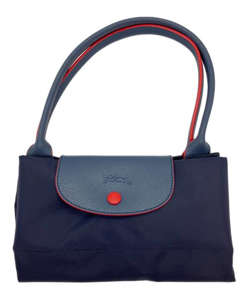 LONGCHAMP（ロンシャン）LONGCHAMP (ロンシャン) ル・プリアージュ クラブ　ハンドバッグ ネイビー×レッドの古着・服飾アイテム