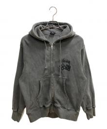 stussy（ステューシー）の古着「DICE ZIP HOODIE PIGMENT DYED」｜グレー
