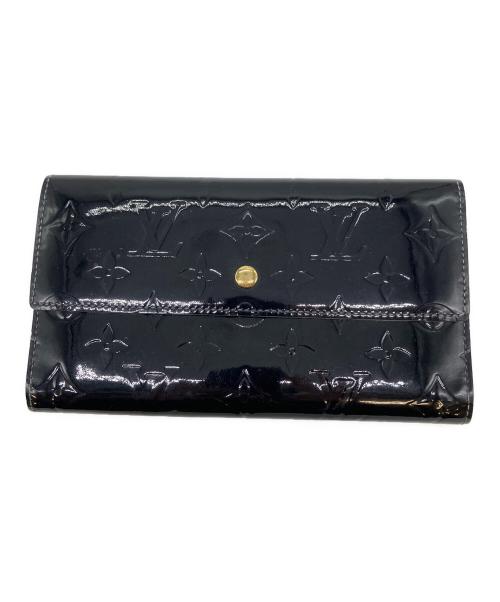LOUIS VUITTON（ルイ ヴィトン）LOUIS VUITTON (ルイ ヴィトン) ヴェルニ ポレトトレゾール・インターナショナル 長財布 ブラック×グリーンの古着・服飾アイテム