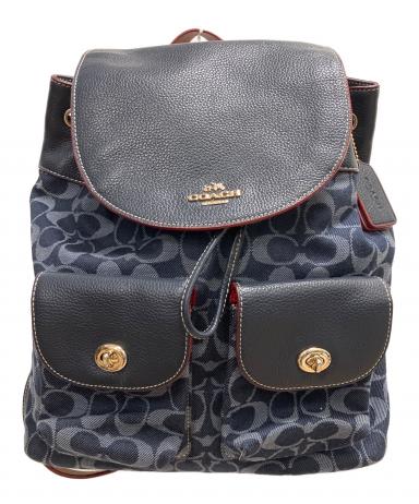 中古・古着通販】COACH (コーチ) シグネチャー リュック インディゴ