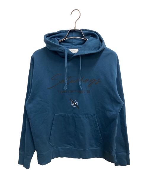 Saturdays NYC（サタデーズ ニューヨーク）Saturdays NYC (サタデーズ ニューヨーク) FRAGMENT DESIGN (フラグメントデザイン) プルオーバーパーカー ブルー サイズ:SIZE Mの古着・服飾アイテム