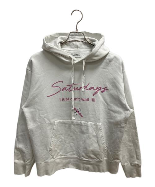 Saturdays NYC（サタデーズ ニューヨーク）Saturdays NYC (サタデーズ ニューヨーク) FRAGMENT DESIGN (フラグメントデザイン) プルオーバーパーカー ホワイト サイズ:SIZE Mの古着・服飾アイテム