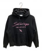 Saturdays NYC×FRAGMENT DESIGNサタデーズ ニューヨーク×フラグメントデザイン）の古着「プルオーバーパーカー」｜ブラック×ピンク