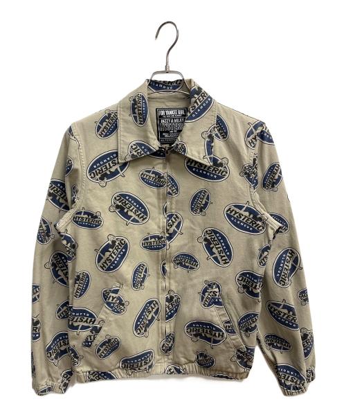 Hysteric Glamour（ヒステリックグラマー）Hysteric Glamour (ヒステリックグラマー) OVALWOMAN　ジップブルゾン ベージュ×ブルー サイズ:SIZE Sの古着・服飾アイテム