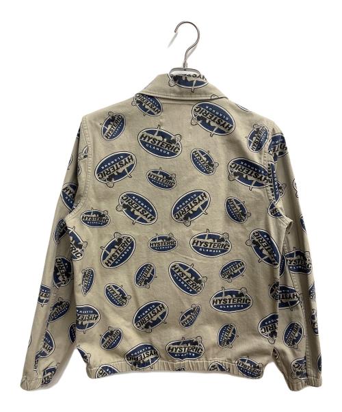 Hysteric Glamour（ヒステリックグラマー）Hysteric Glamour (ヒステリックグラマー) OVALWOMAN　ジップブルゾン ベージュ×ブルー サイズ:SIZE Sの古着・服飾アイテム